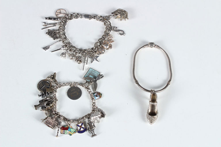 3 Sterling Silver Charm Bracelets