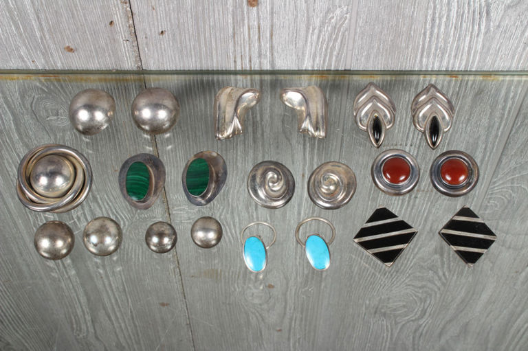 Mexican Sterling Silver Earrings and Pendant