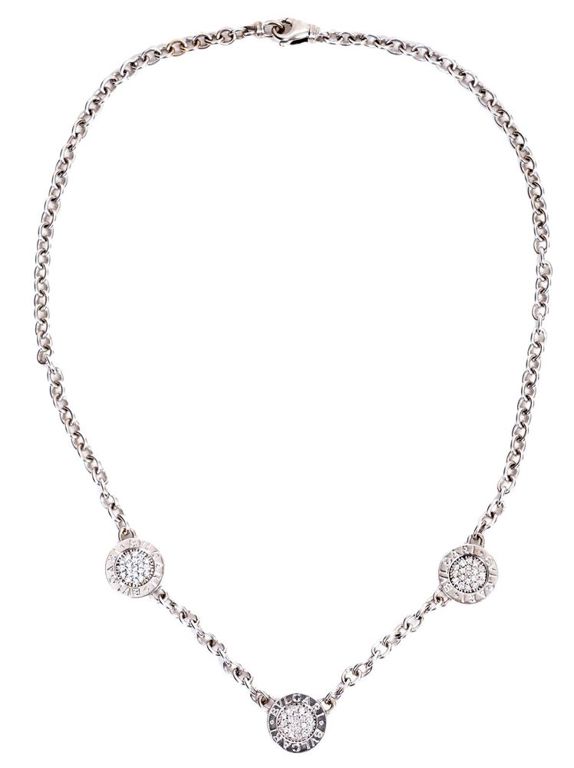 Bvlgari 18K WG, Diamond & Onyx Necklace