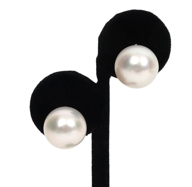 Pr. Platinum & Pearl Omega Clip Earrings