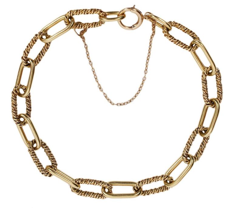 14K Yellow Gold Unisex Link Bracelet