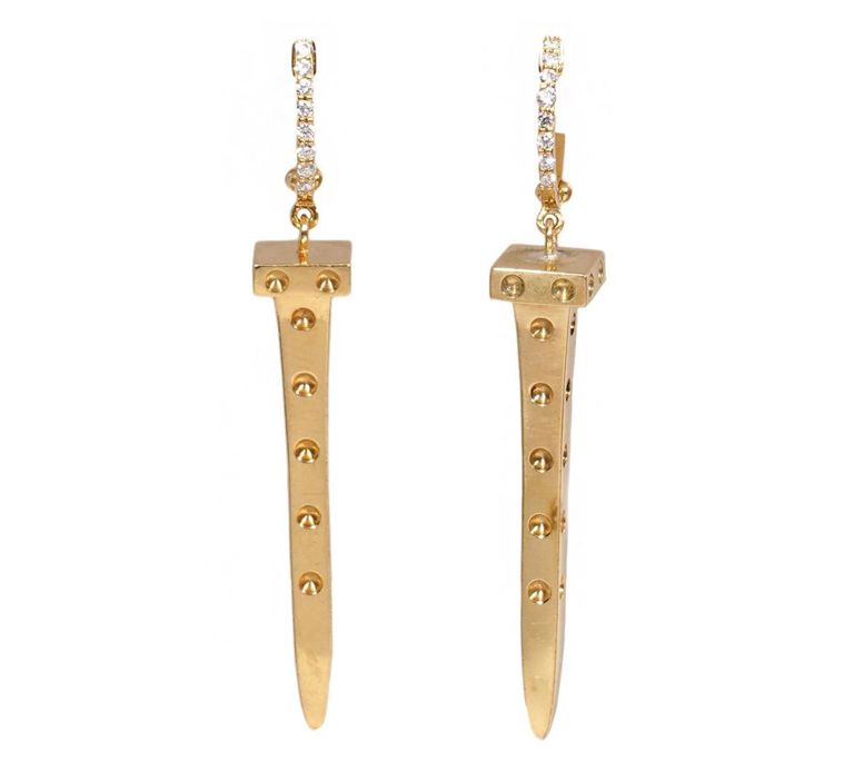Roberto Coin Pois Moi Diamond & 18K YG Earrings