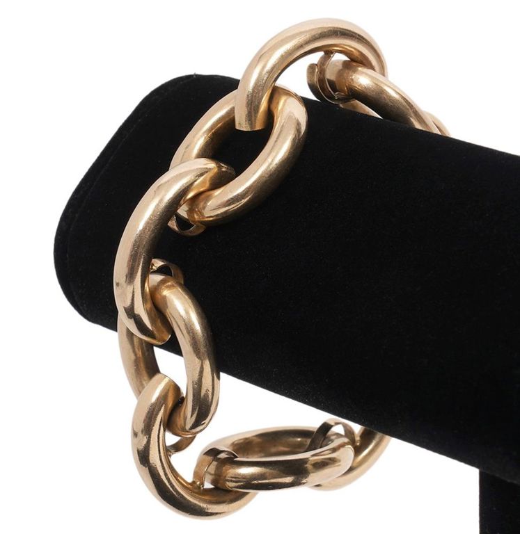 14K YG Contemporary Large Link Bracelet