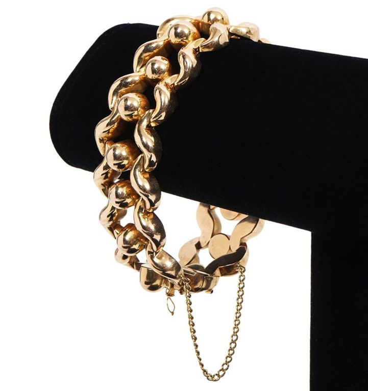18K YG Italian Articulated Signed Bracelet