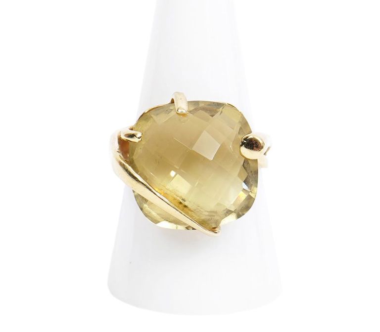 Contemporary Italian 18K YG & Citrine Ring