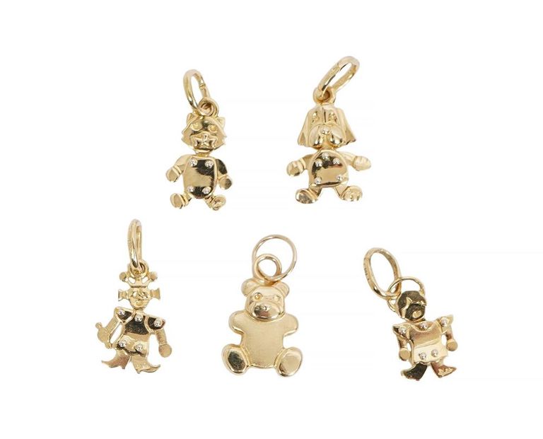 5 Rare DoDo Pomellato 18K YG Charms