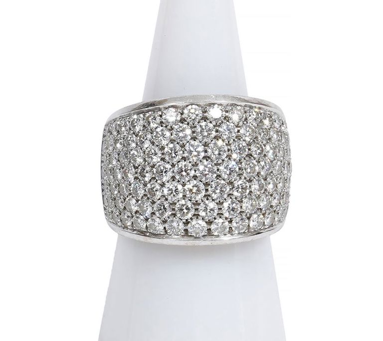 Italian 18K WG Pave Diamond Ring
