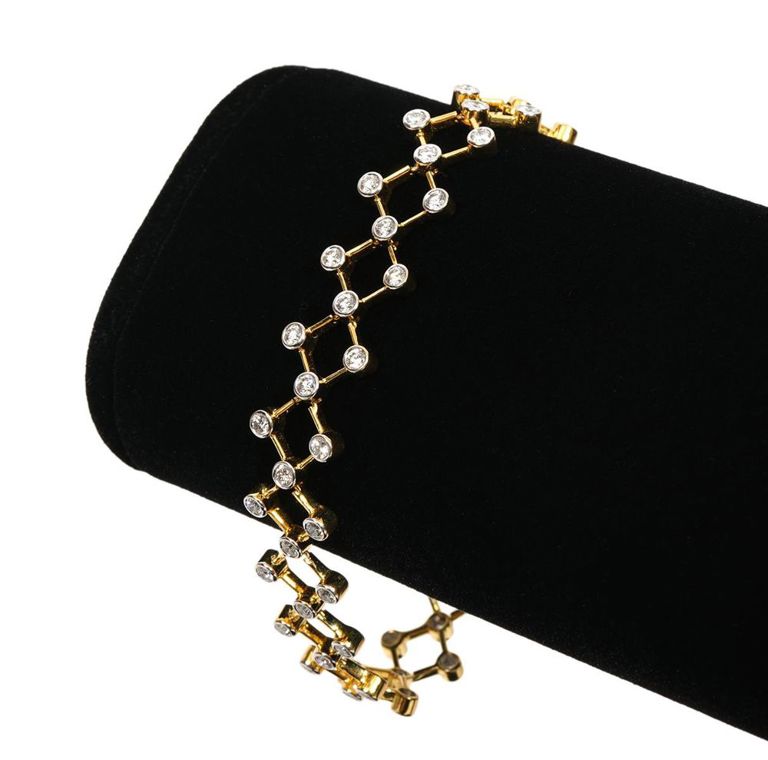 18K YG & Diamond Flexible Link Bracelet