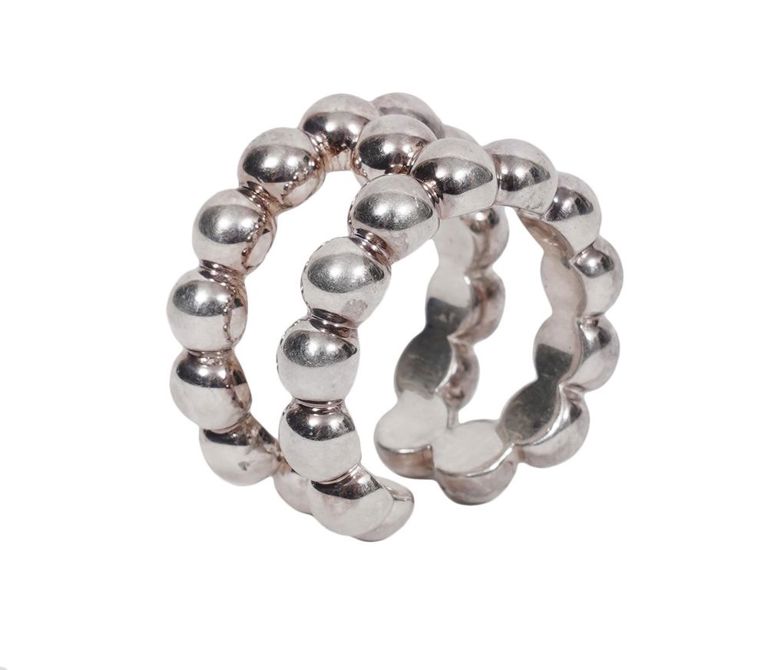 Hermes Sterling Bead H Ring