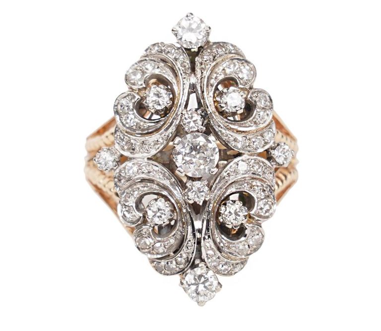 Lady's Diamond & 14K Two Tone Ring