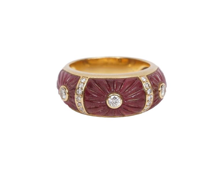 Cartier Diamond, Pink Tourmaline & 18K YG Ring