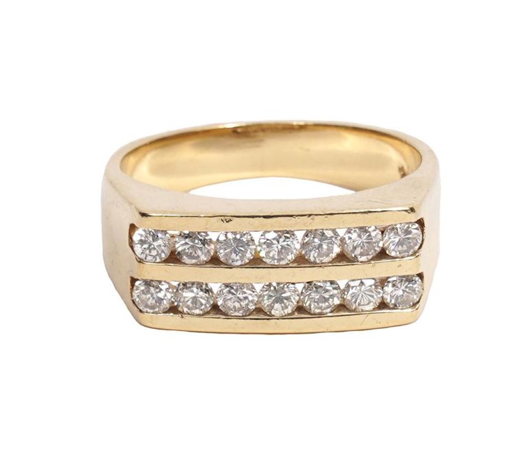 Gentleman's Diamond & 14K YG Ring