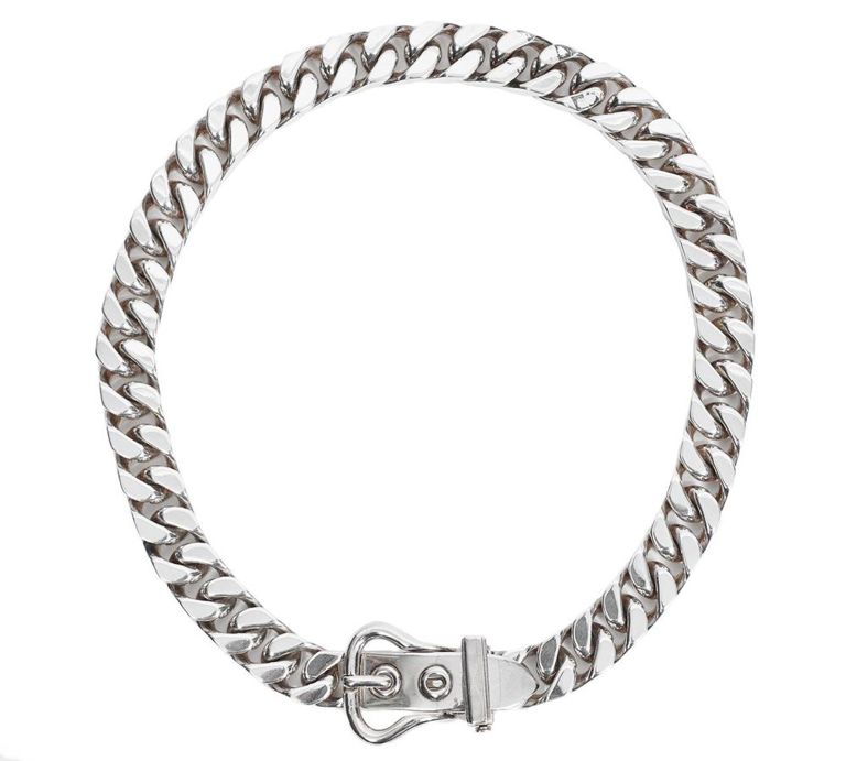 Hermes Boucle Sellier Link Sterling Necklace