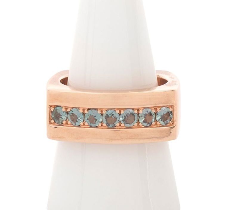 Gentleman's 14K Rose Gold & Green Diamond Ring