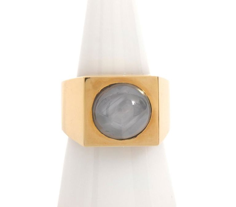 Gentleman's 18K YG Star Sapphire Ring