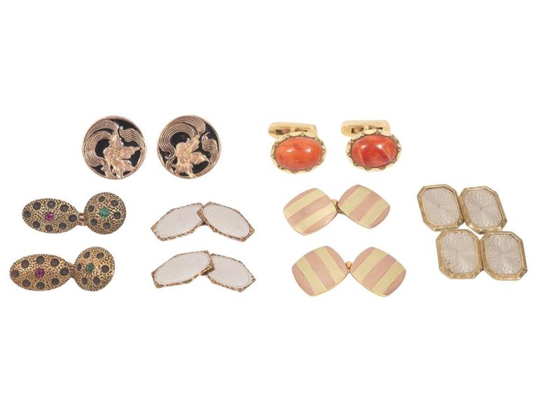 Six Pairs of Assorted Cufflinks