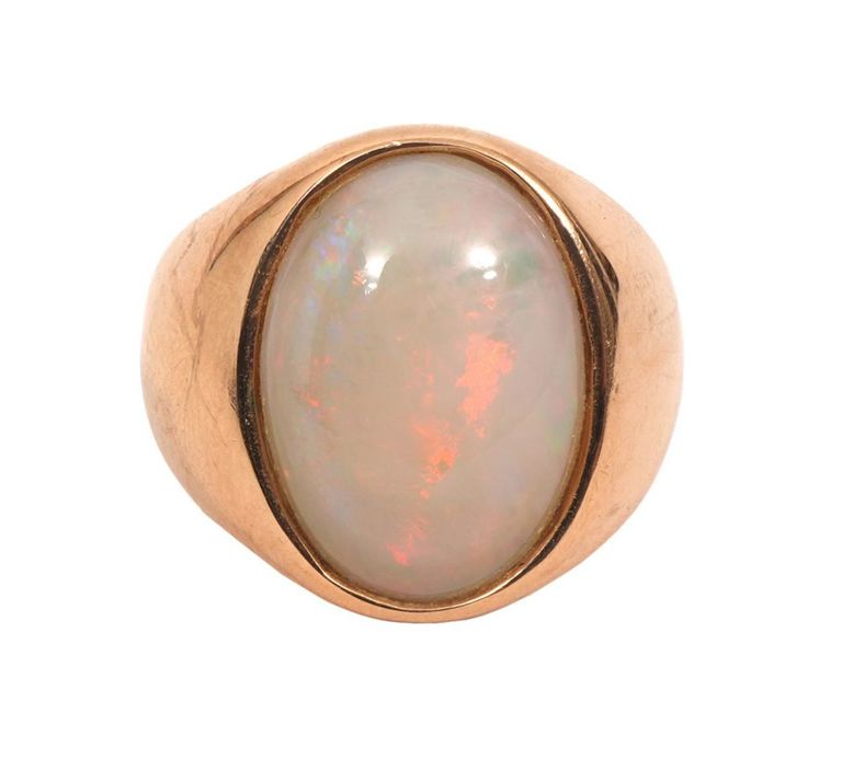 Gentleman's 14K YG Australian Opal Ring