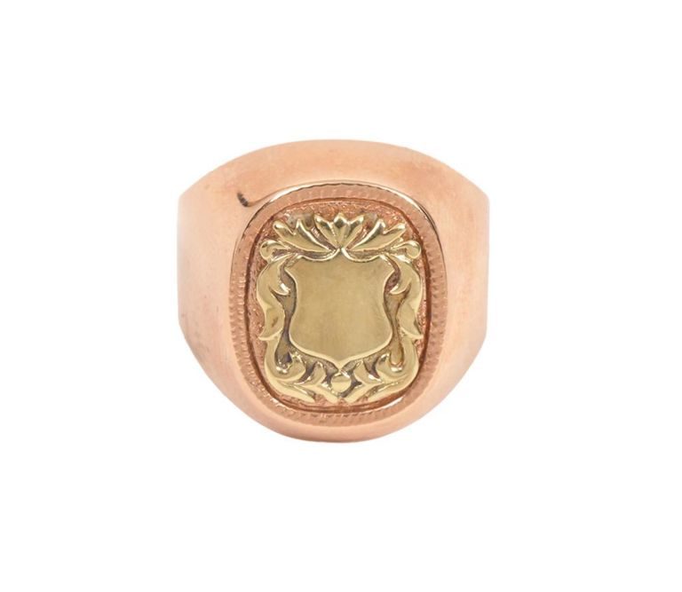 Gentleman's 14K YG/RG Signet Ring