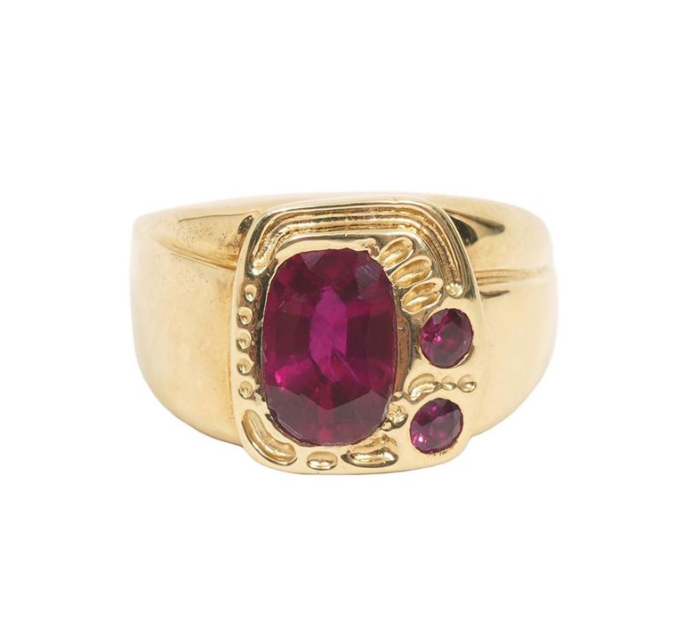 22K YG Ruby Custom Made Ring