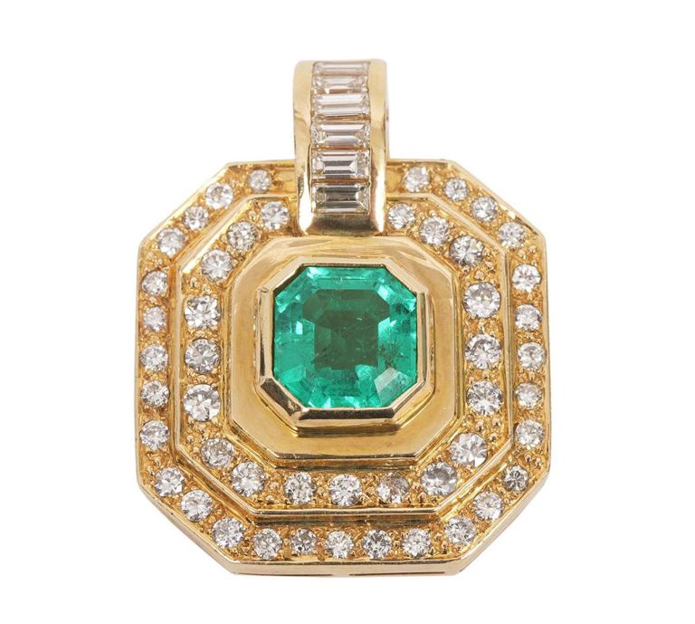 Emerald & Diamond 14K YG Stunning Enhancer