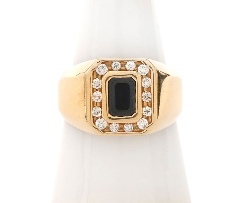 14K YG Sapphire and Diamond Ring
