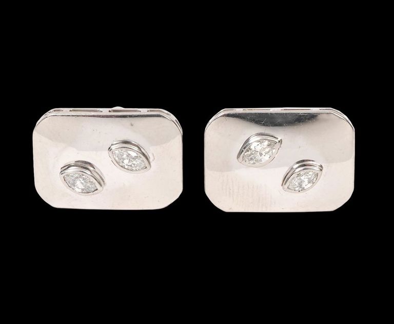 Pair of Diamond and Platinum Cufflinks