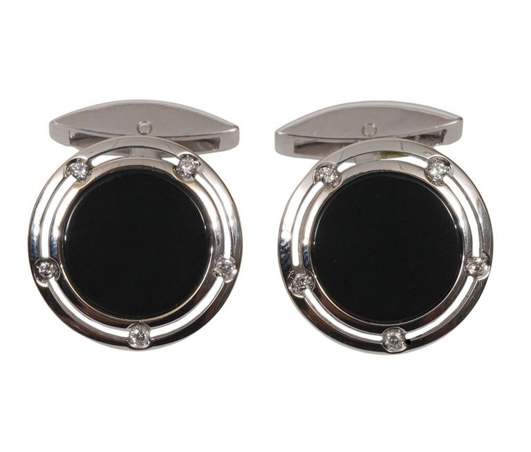 Pair of 18K WG and Diamond Damiani Cufflinks
