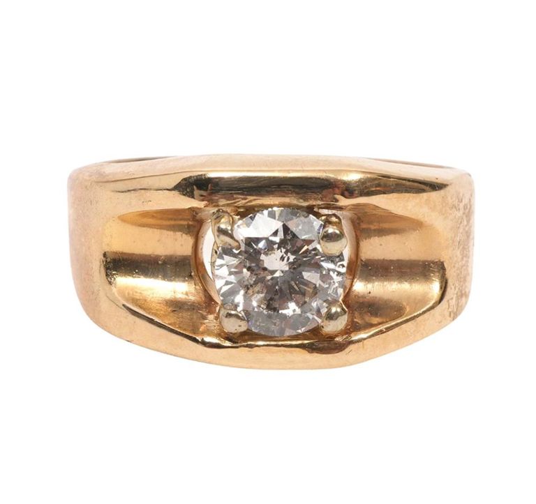 Men's 14K YG and Diamond Ring