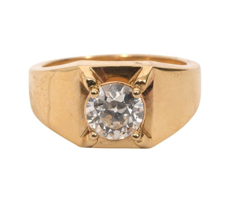 Men's 14K YG and Diamond Ring