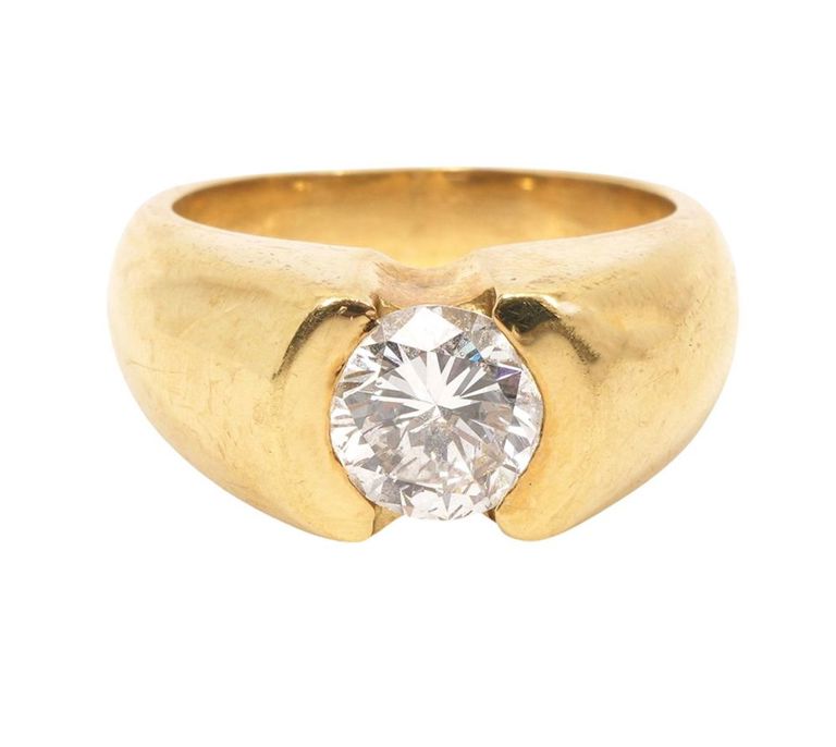 Men's 18K Gold Diamond Ring