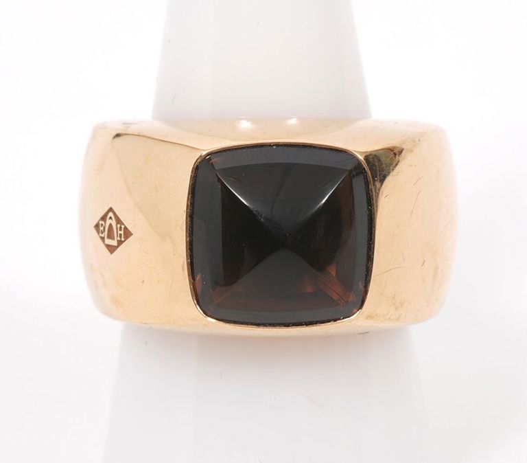 Men's Hermes Emile Ring Rose Gold and Topaz