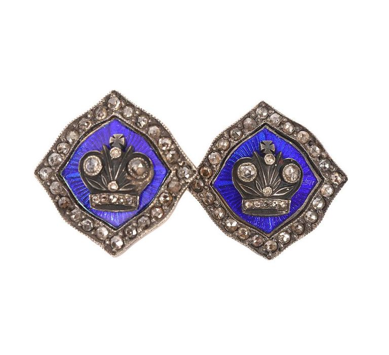 Pair 14K YG Imperial Russian Style Cufflinks