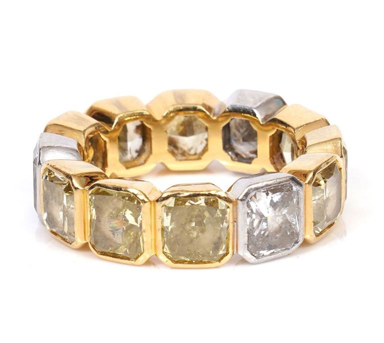 Platinum Eternity Band Bezel Set Diamonds- GIA