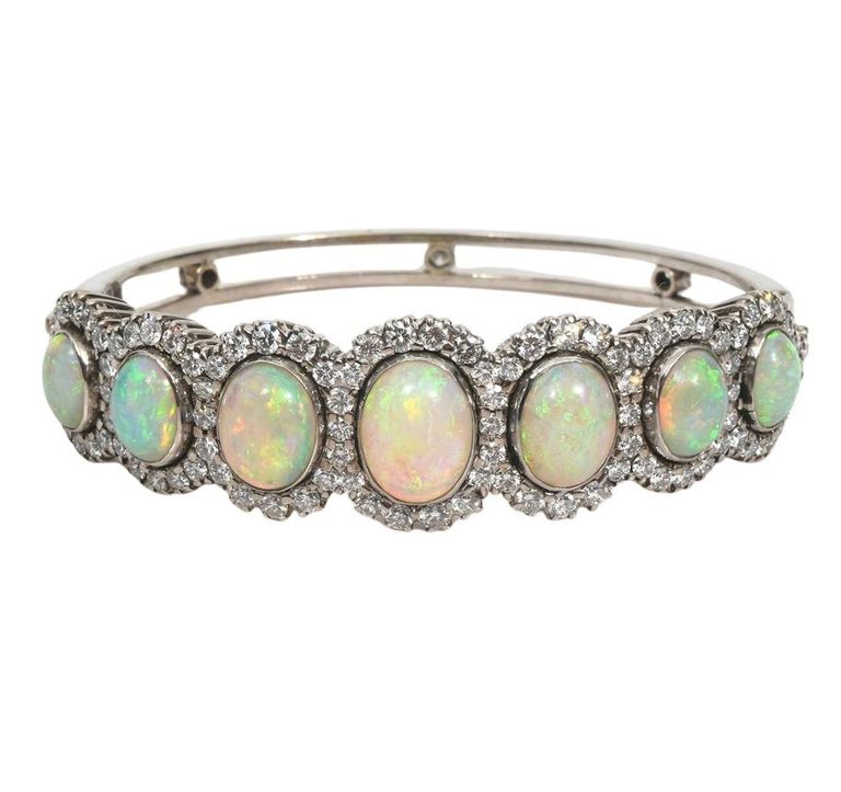 Nardi 18k Gold, Diamond & Opal Bangle Bracelet