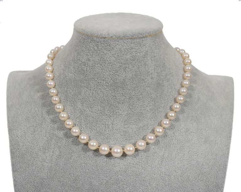 Akoya Cultered Pearl, Diamond & Sapphire Necklace