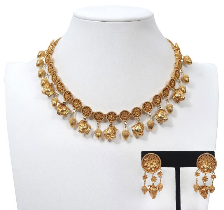 Ilias Lalaounis 22K YG Etruscan Revival Set