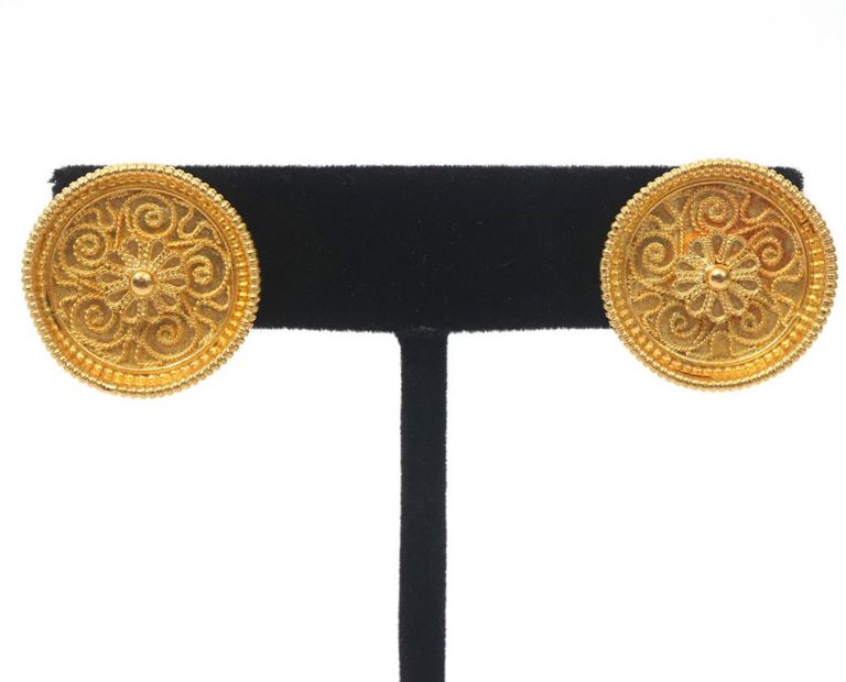 Ilias Lalaounis Pr. 18K YG Pierced Disc Earrings