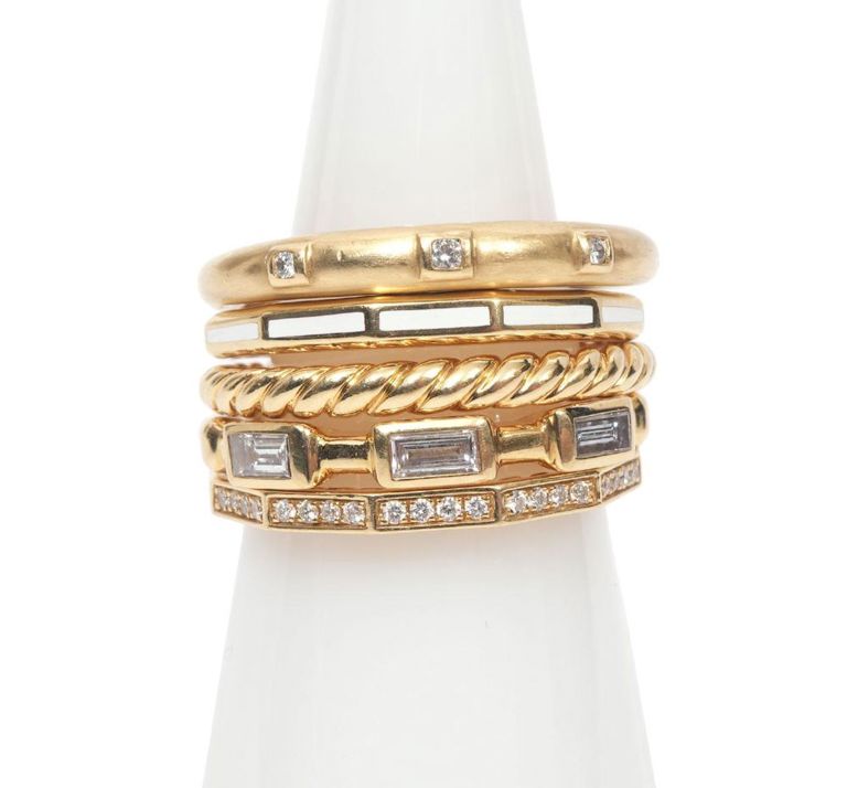 David Yurman 'Stax' Diamond & 18K YG Ring