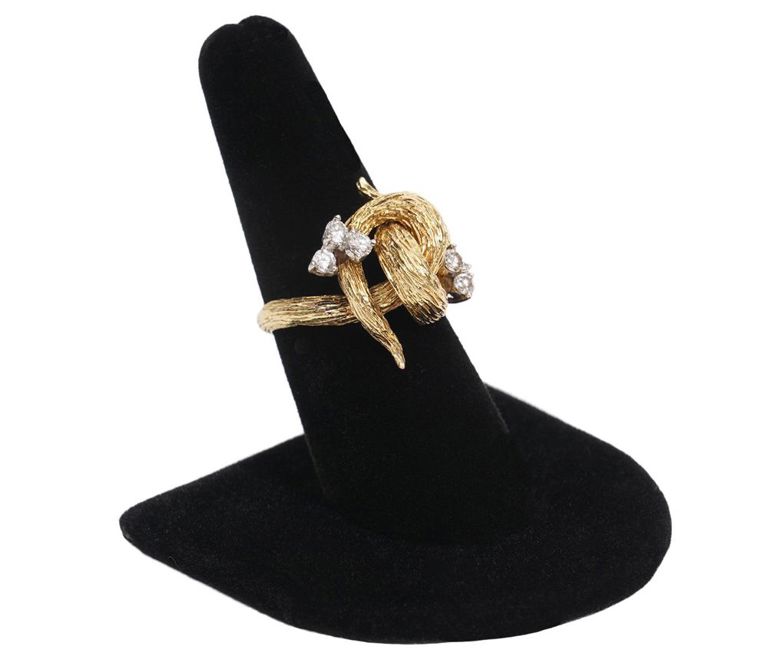 18K YG & Diamond Free Form Ring