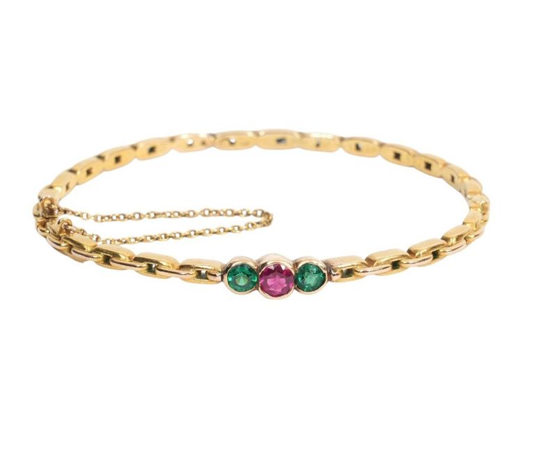 Tourmaline & 14K YG Bangle Bracelet