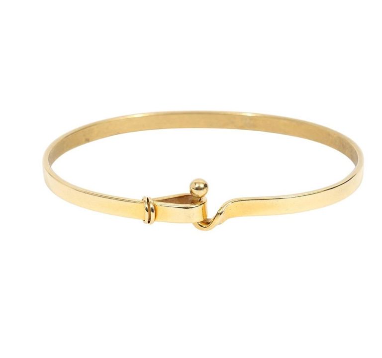 Tiffany & Co. 18K YG Hook & Eye Bangle Bracelet