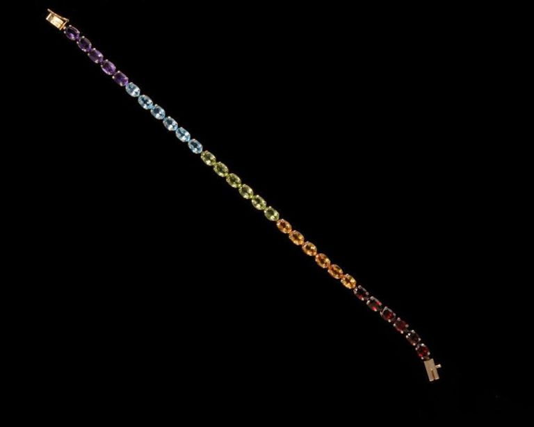 14k Gem Rainbow Bracelet.