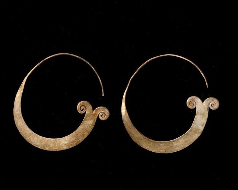 Modernist Silver Hoop Earrings.