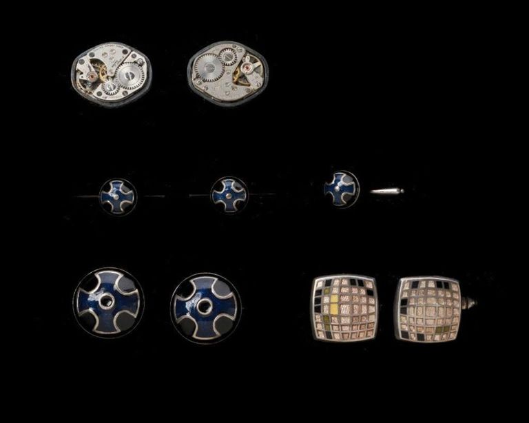 Group of Sterling Cufflinks and Buttons.