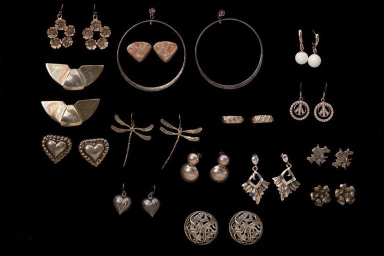 Fifteen Pairs of Sterling Earrings.