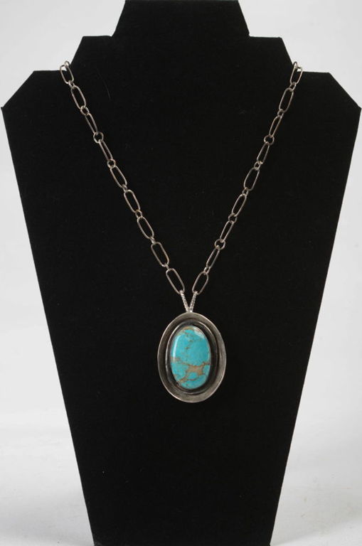 Sterling Turquoise American Indian Necklace.