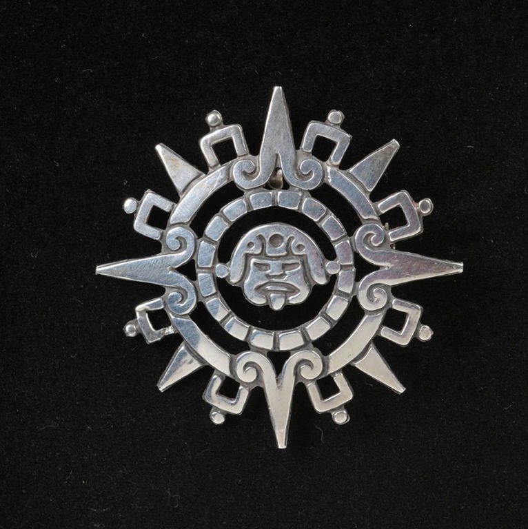 Mexican Sterling Pin with Face.