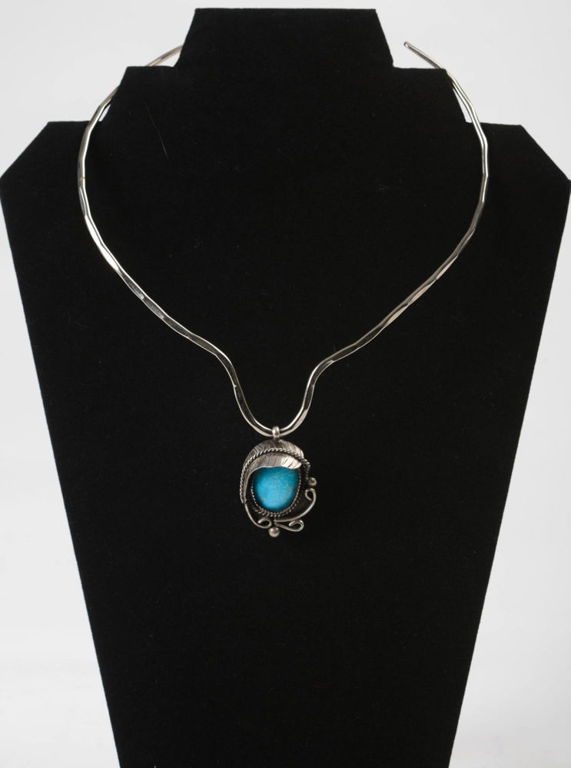 Sterling Choker with Handmade Drop.