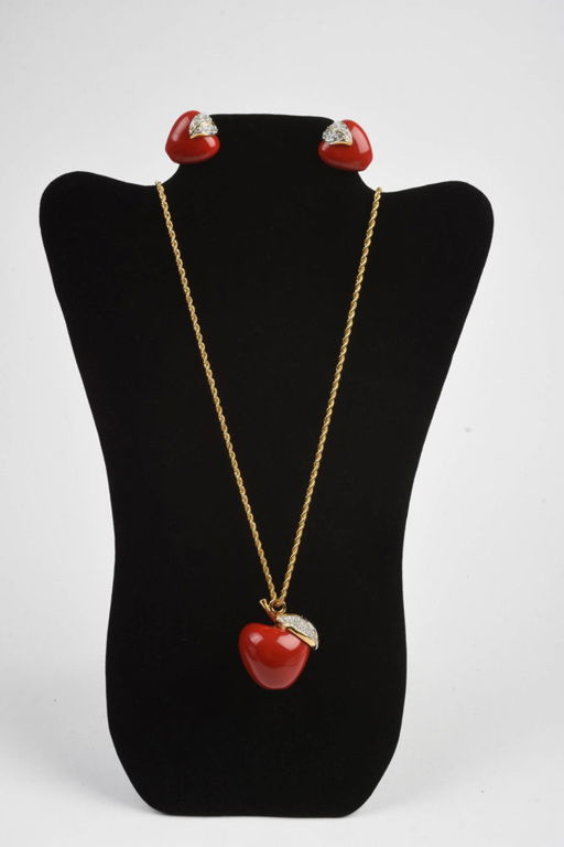 Kenneth J. Lane Apple Necklace and Earrings.