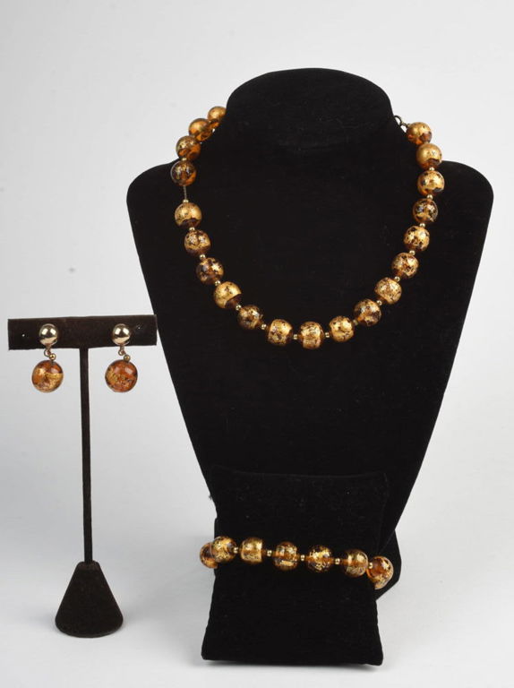Venetian Glass Three Piece Set.